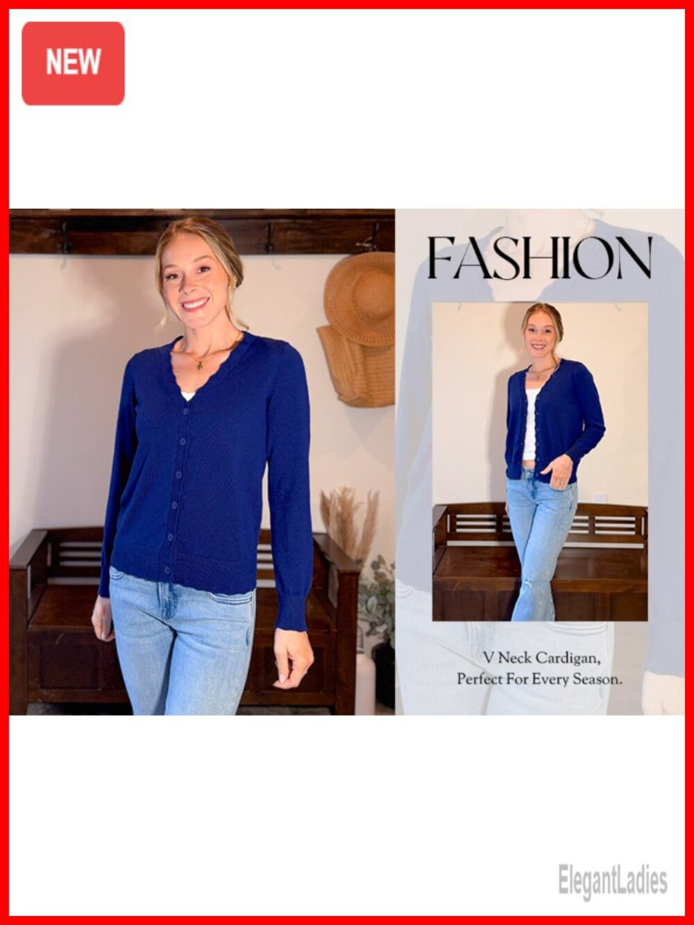 Wool Blend Long Sleeve V Neck Button Up Lightweight Cardigan Sweater Open Front - Picture 6 of 6